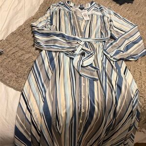Torrid size 0/L midi long sleeve shirt dress